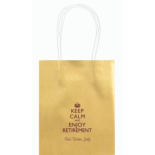 Keep Calm and Enjoy Retirement Mini Twisted Handled Bags